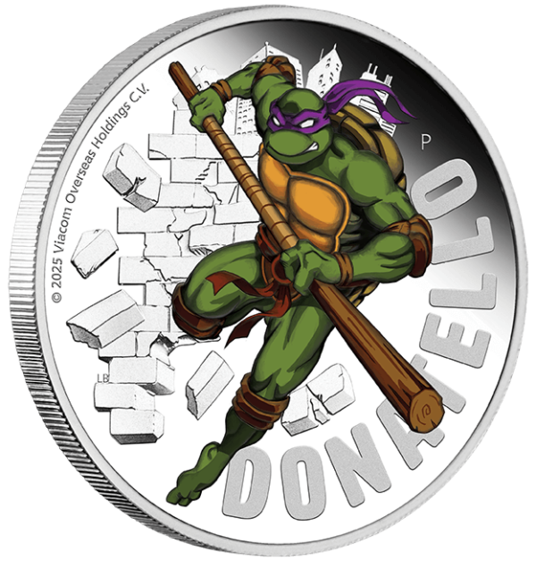 2025 Tuvalu Teenage Mutant Ninja Turtles Donatello 1 oz Silver Proof Coin - Image 3