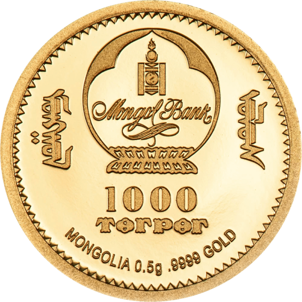 2026 Mongolia Lunar Year Collection Horse 1/2 Gram Gold Proof Coin - Image 2