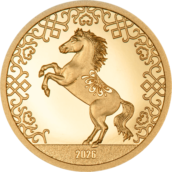 2026 Mongolia Lunar Year Collection Horse 1/2 Gram Gold Proof Coin