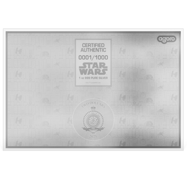 2025 Niue Star Wars Darth Vader Helmet Blueprint 1 oz Silver Colorized Foil - Image 2
