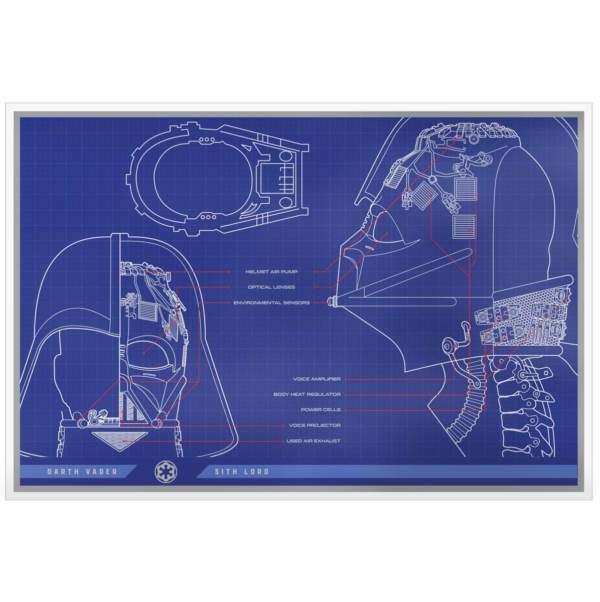 2025 Niue Star Wars Darth Vader Helmet Blueprint 1 oz Silver Colorized Foil