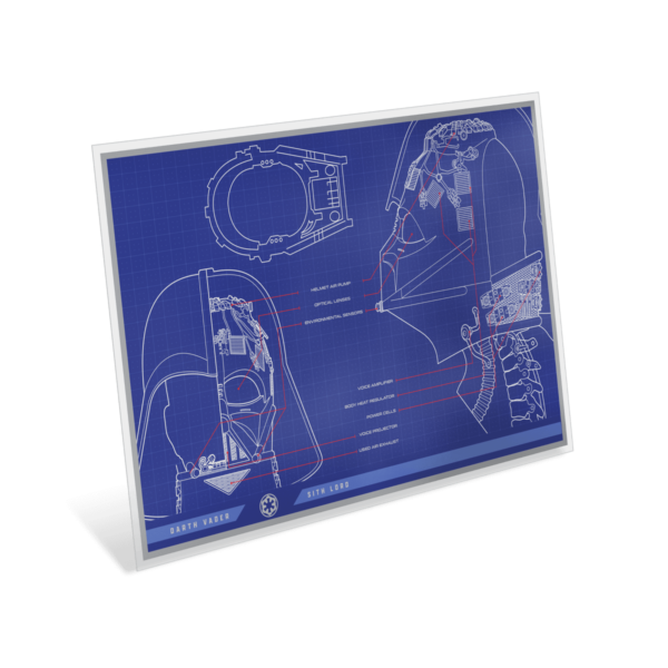 2025 Niue Star Wars Darth Vader Helmet Blueprint 1 oz Silver Colorized Foil - Image 3