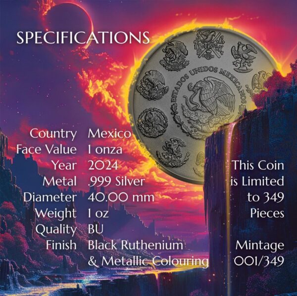 Certification for the 2024 Mexico Libertad Lost Land of Utopia 1 oz Silver Colorized Coin