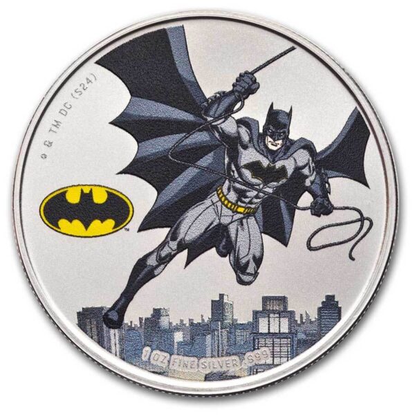 2024 Samoa DC Batman 1 oz Silver Colorized Coin in/TEP - Image 3