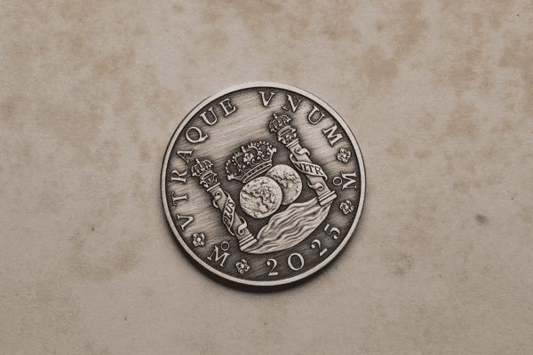 Top view of the 2025 Australia 225th Ann. Australian Proclamation Pillar Dollar 1 oz Silver Antiqued Coin