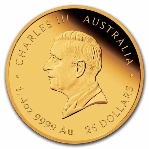 The back of 2025 Australia 225th Ann. Proclamation Pillar Dollar 1/4 oz Gold Proof Coin