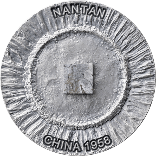 2025 Cameroon Meteorite Geography Nantan 50g Silver Antiqued Coin