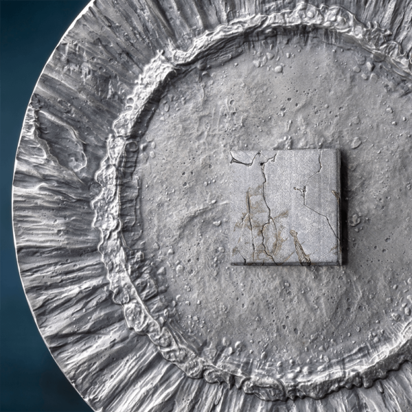 2025 Cameroon Meteorite Geography Nantan 50g Silver Antiqued Coin - Image 5