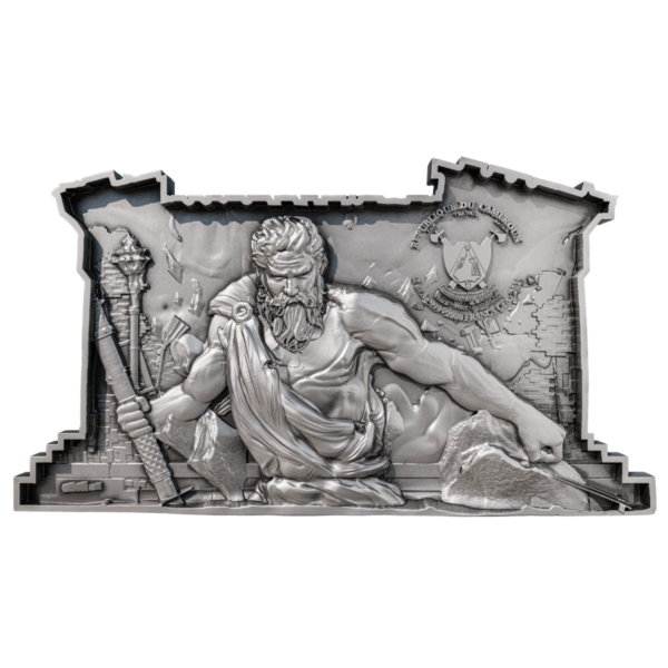 2025 Cameroon Monuments of Civilization The Parthenon 2 oz Silver Antiqued Coin - Image 2