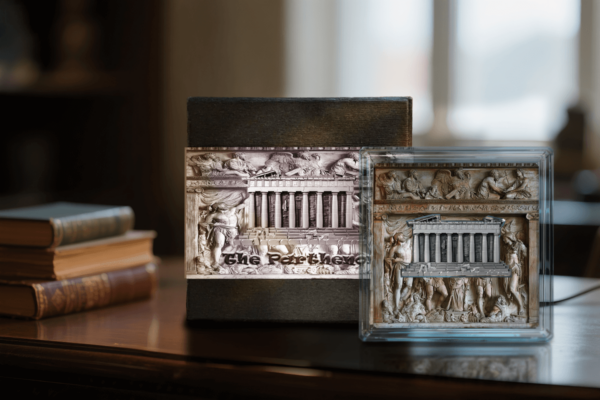 2025 Cameroon Monuments of Civilization The Parthenon 2 oz Silver Antiqued Coin - Image 6