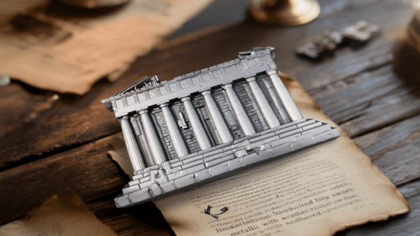 2025 Cameroon Monuments of Civilization The Parthenon 2 oz Silver Antiqued Coin - Image 3