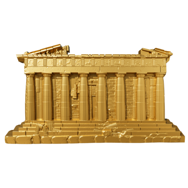 2025 Cameroon Monuments of Civilization The Parthenon 2 oz Silver Gilded Coin