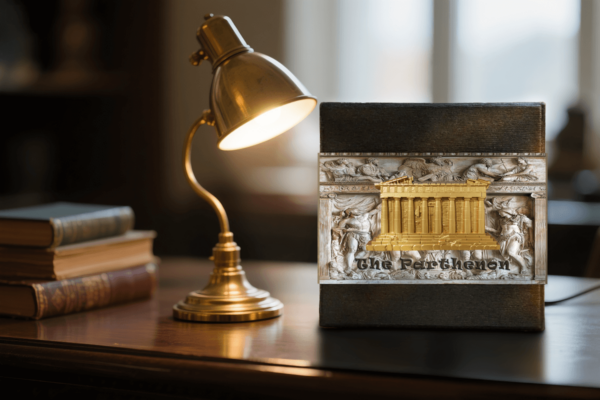 2025 Cameroon Monuments of Civilization The Parthenon 2 oz Silver Gilded Coin - Image 9