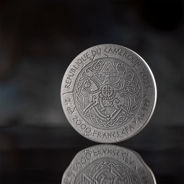 2025 Cameroon The Way to Valhalla Björn Ironside 2 oz Silver Antiqued Coin - Image 4