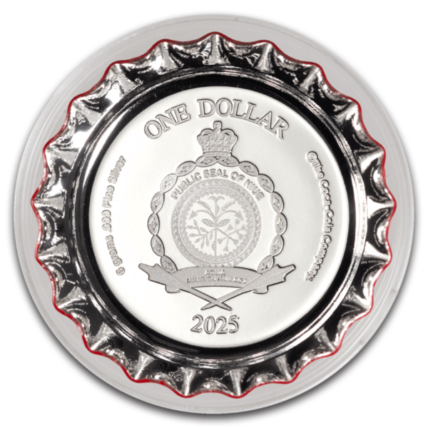 2025 Niue Coca-Cola Bottle Cap 6 Gram Silver Colorized Shaped Coin - Image 4