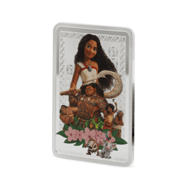 Right side of the 2025 Niue Disney Moana 1 oz Silver Colorized Proof Coin.