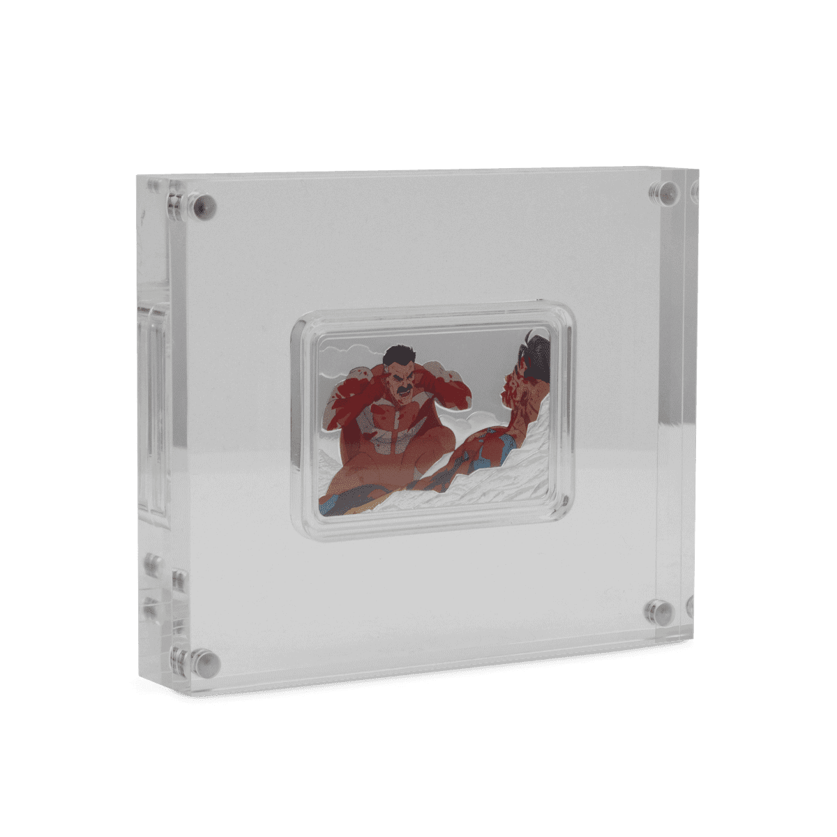 Display case of the 2025 Niue Invincible Iconic Episodes Where I Really Come From Omni-Man 1 oz Silver Coin.