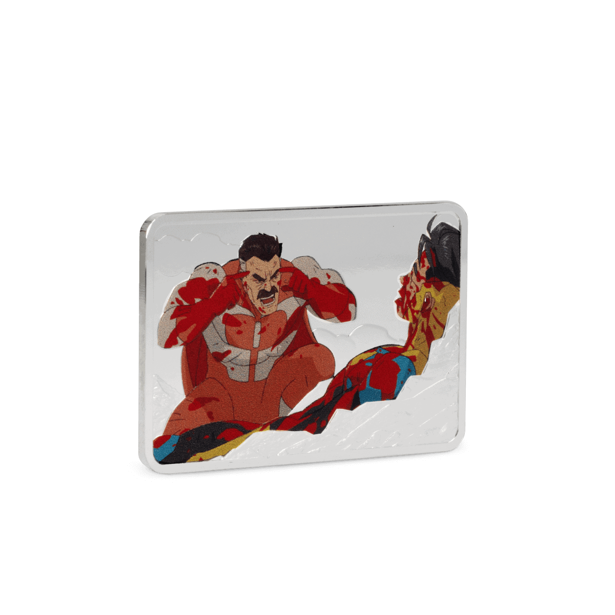 Left side of the 2025 Niue Invincible Iconic Episodes Where I Really Come From Omni-Man 1 oz Silver Coin.