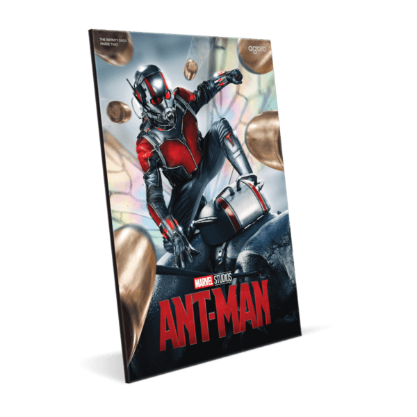 Packaging of the 2025 Niue Marvel Infinity Saga Foil Phase 2 Ant-Man 1.5 oz Silver Colorized Foil.