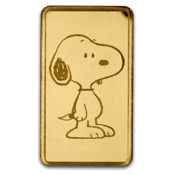 2025 Peanuts Snoopy 75th Ann. 1/2 Gram Gold BU Bar in Card - Image 3
