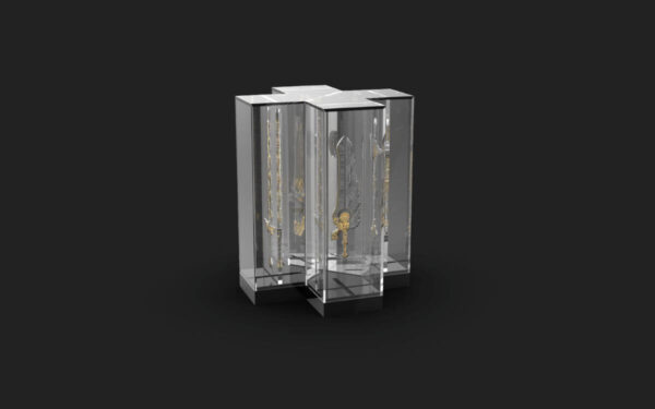 Display case for the 2025 South Korea Angel Sword of the St. Uriel 2.5 oz Silver Gilded Bar.