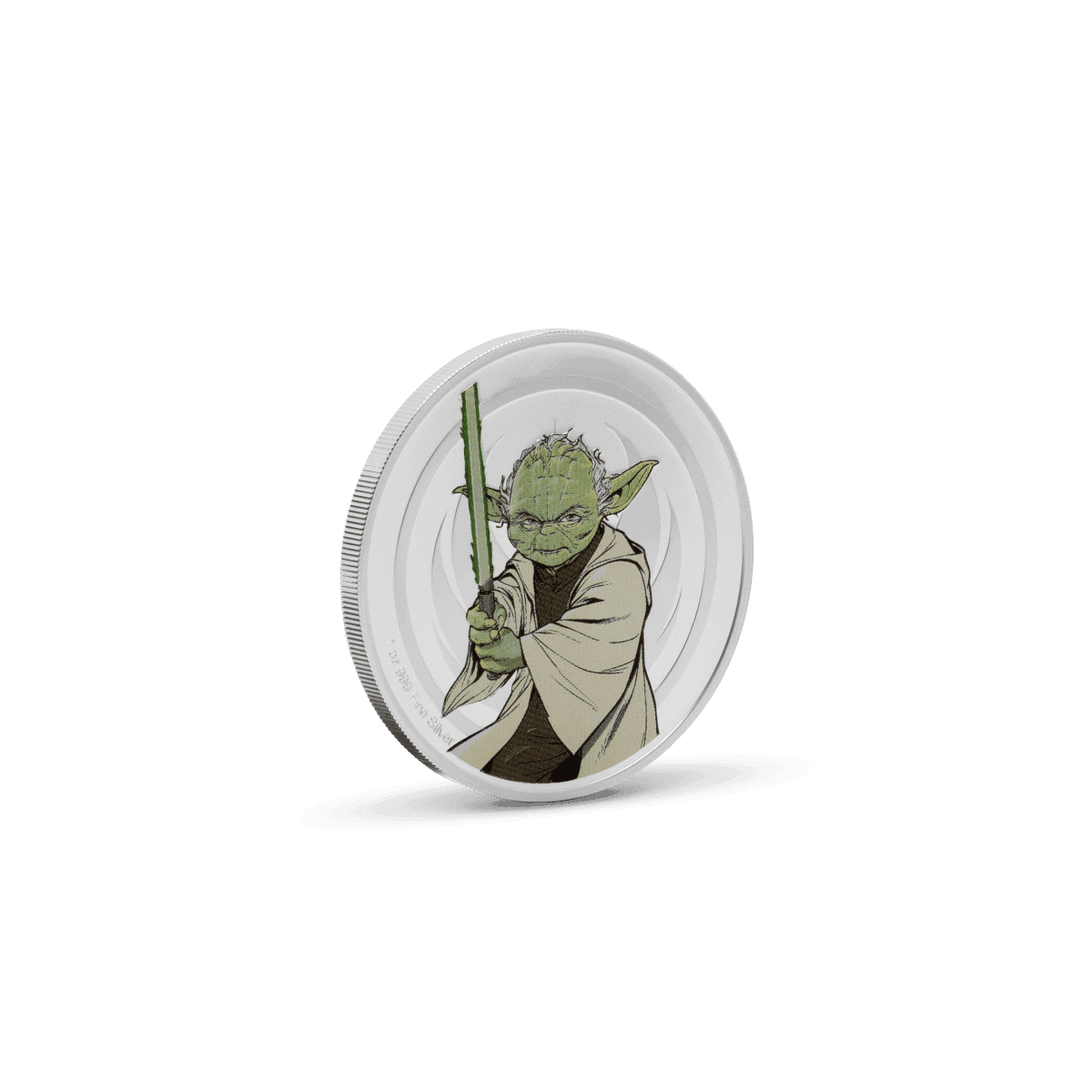 Back Side of the 2025 Star Wars Yoda vs Emperor Palpatine 1 oz Silver Proof Medallion