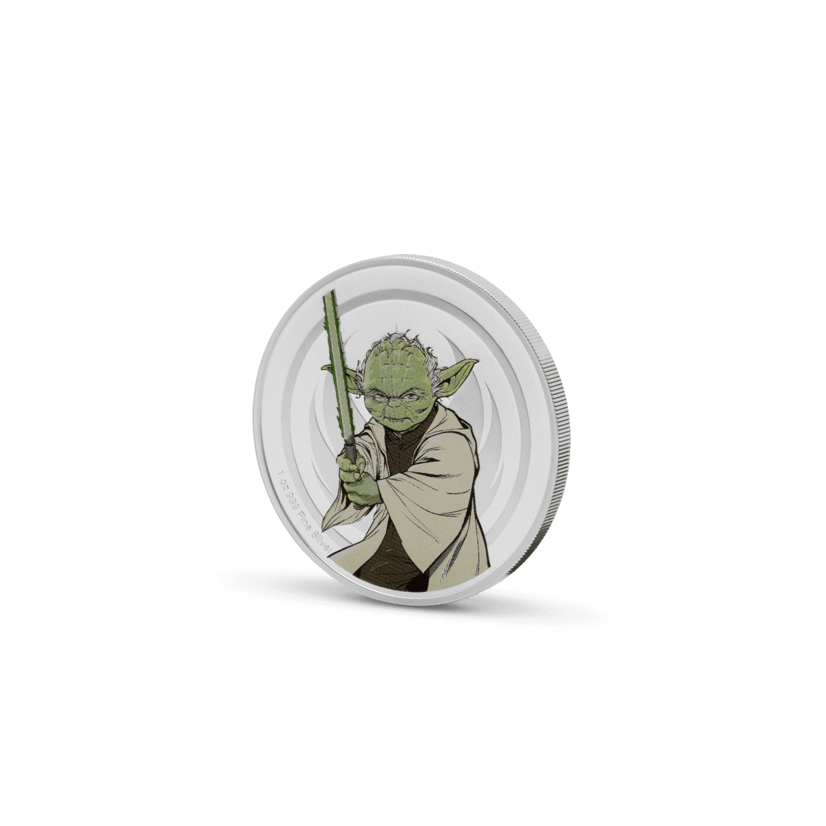 Second image of the back side of the 2025 Star Wars Yoda vs Emperor Palpatine 1 oz Silver Proof Medallion