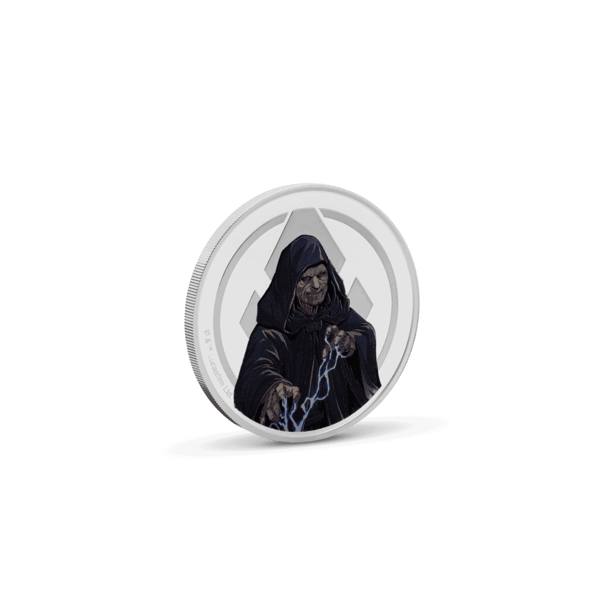 Back of the 2025 Star Wars Yoda vs Emperor Palpatine 1 oz Silver Proof Medallion