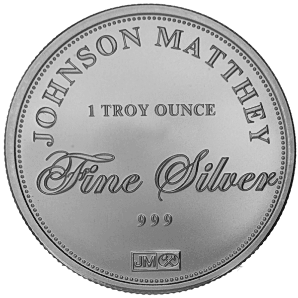 Back of the 2025 United States Johnson Matthey 1 oz .999 Silver Round