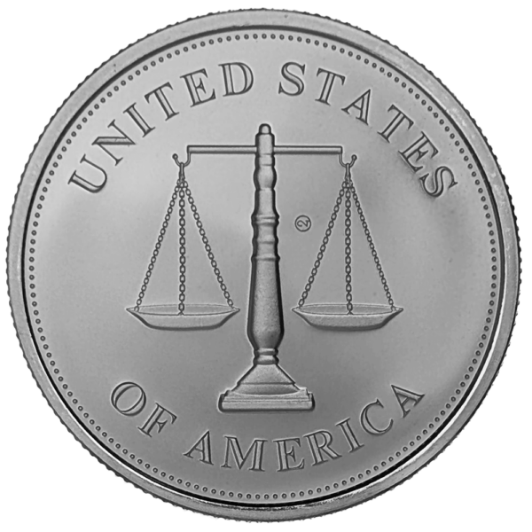 Front of the 2025 United States Johnson Matthey 1 oz .999 Silver Round