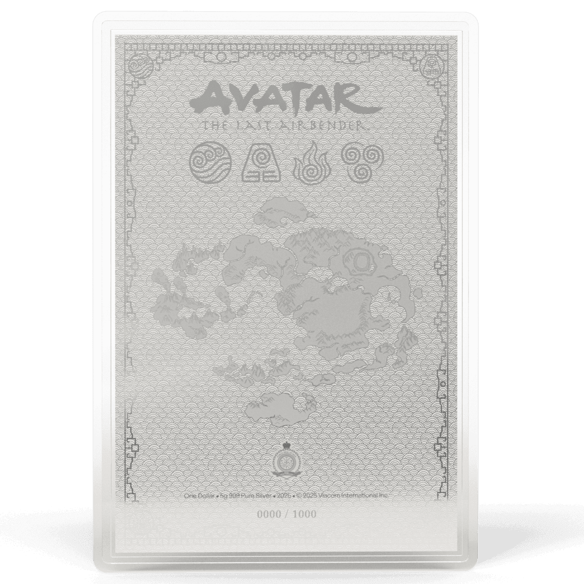 Antarctica 2024 collectible silver coin with intricate map design and cultural symbols, issued by Vacleso International, limited edition 0000/1000.