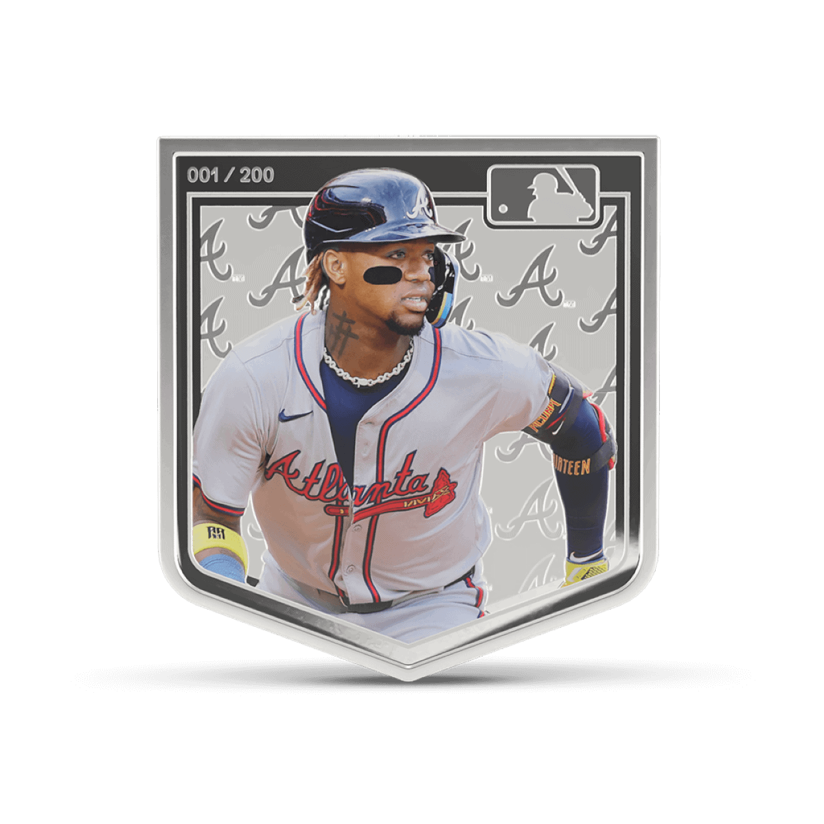 Alexander: 2. Limited edition collectible baseball coin featuring Atlanta Braves player in uniform, year not specified, with intricate design elements.