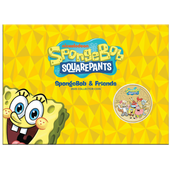 2025 Tuvalu SpongeBob SquarePants and Friends 13.5g Base Metal Collector Coin in Card