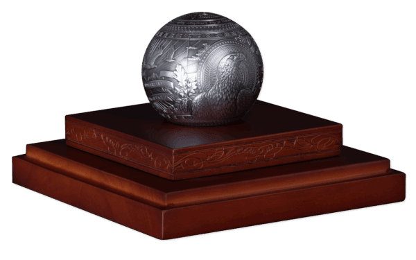 2026 Barbados 40th Ann. of the Eagle 1 Kilo Silver Antiqued 3D Spherical Coin - Image 8
