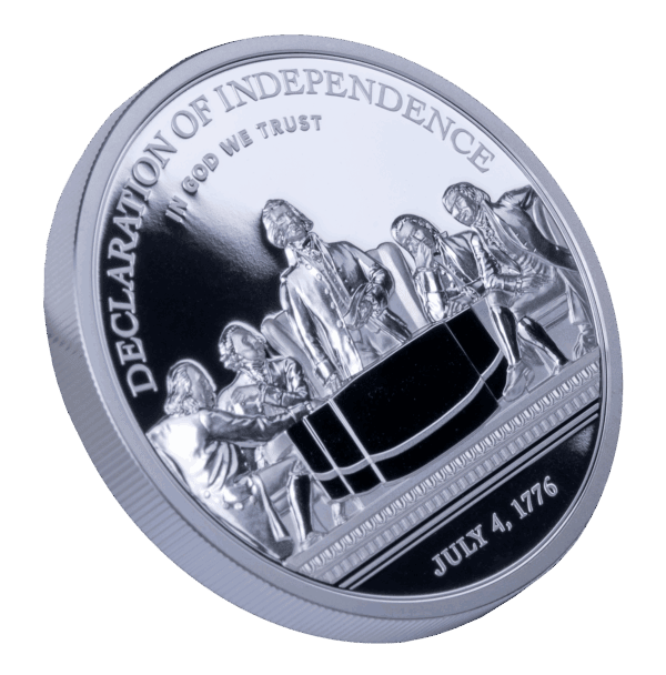 Reverse side of 2026 Solomon Islands silver proof coin featuring Jefferson Memorial and "July 4, 1776" inscription.