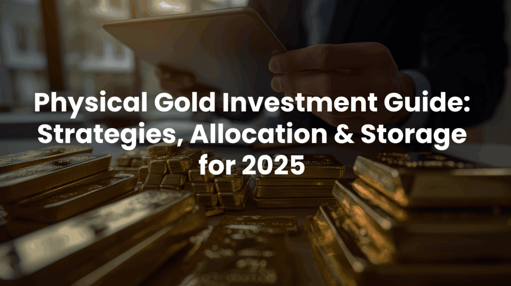 A preview of an image file showing a hand holding a gold bar, with other gold bars in the background. Text overlaid on the image reads "Physical Gold Investment Guide: Strategies, Purchases & Storage for 2025"