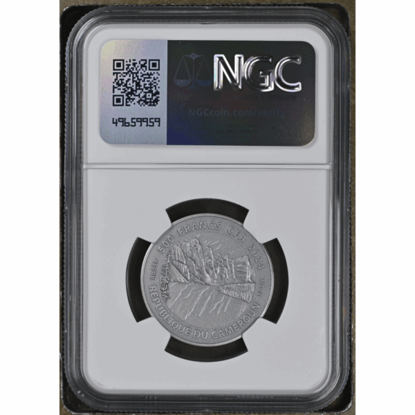 2024 Cameroon Northern Lights Wildlife Red Deer 1/2 oz Silver Coin NGC MS 70 - Image 2