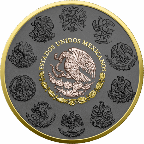 Mexico coin with national emblem and traditional symbols, highlighting Mexican heritage and culture. Perfect for cryptocurrency, precious metals, and collectible coin investments.