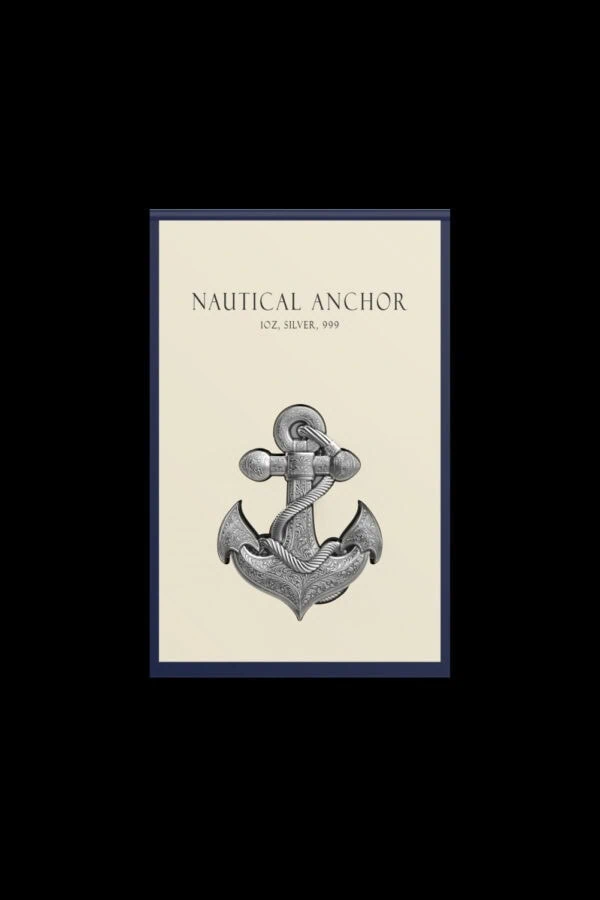 1oz silver nautical anchor collectible coin, detailed engraved design, perfect for numismatic collections and maritime enthusiasts.