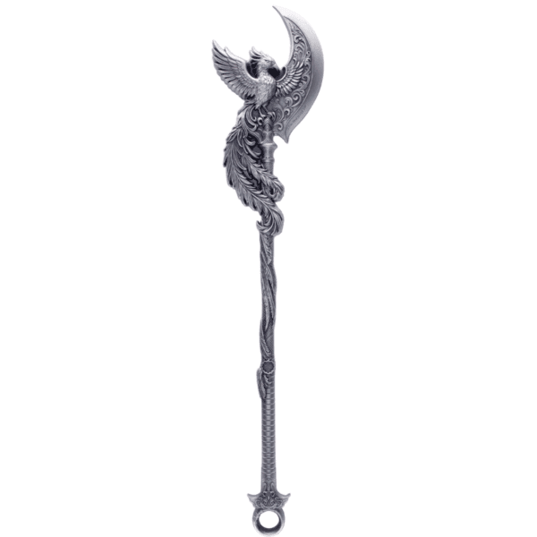 Intricate collectible dagger with a detailed phoenix motif and ornate blade, perfect for collectors of fantasy or fantasy-themed artifacts.