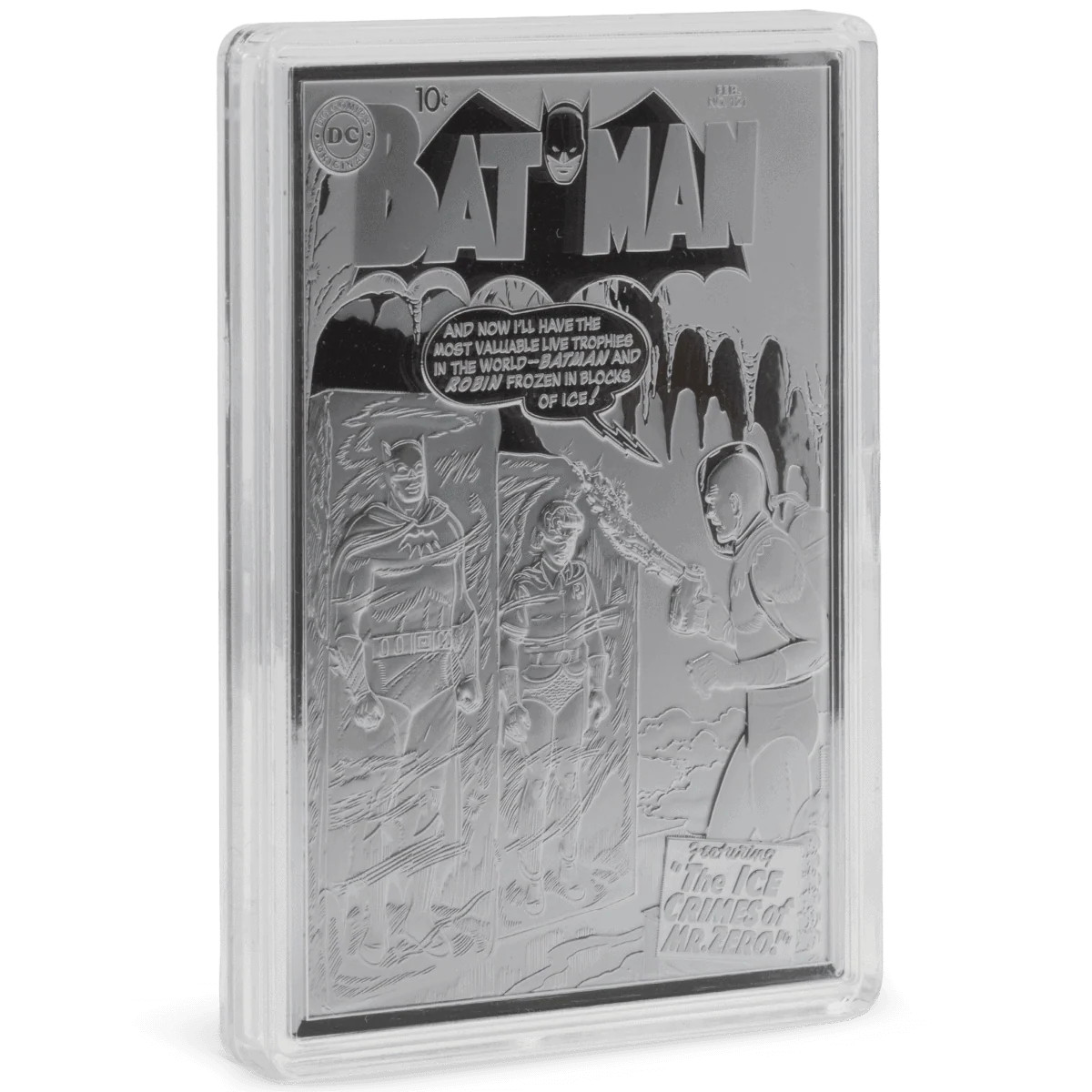 Niue Agoro DC 90th Anniversary Silver Age Batman 3 oz coin in a GR reserve case.