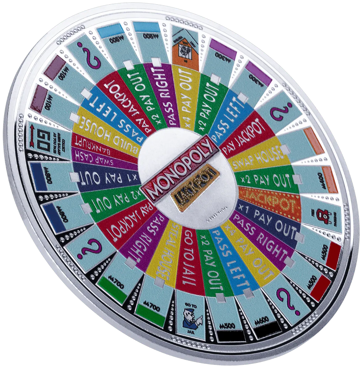 GR Reserve casino Monopoly themed game wheel for gambling and entertainment purposes.
