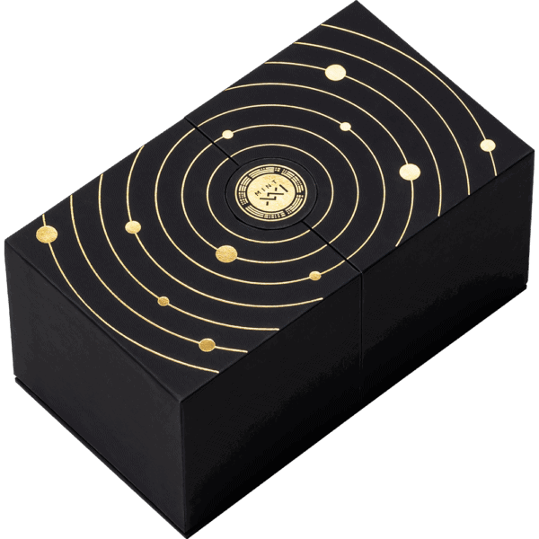 Luxury chocolate box with cosmic design, premium packaging from GR Reserve.
