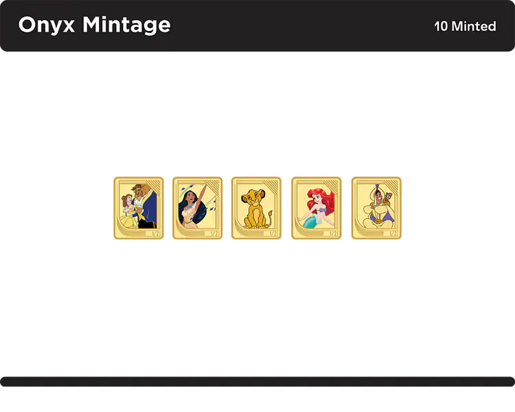 Onyx Mintage Disney Renaissance trading coins sealed box featuring characters from classic Disney movies.