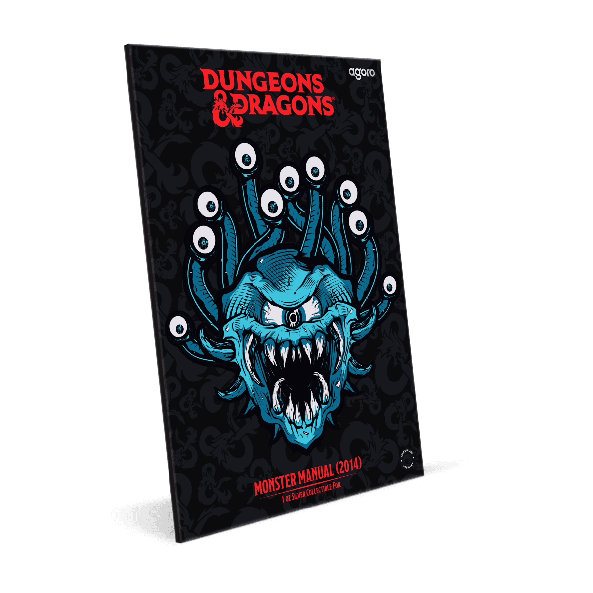 Colorful collectible Monster Manual foil card featuring a monstrous blue creature with multiple eyes and sharp teeth, from the 2014 Dungeons & Dragons series.