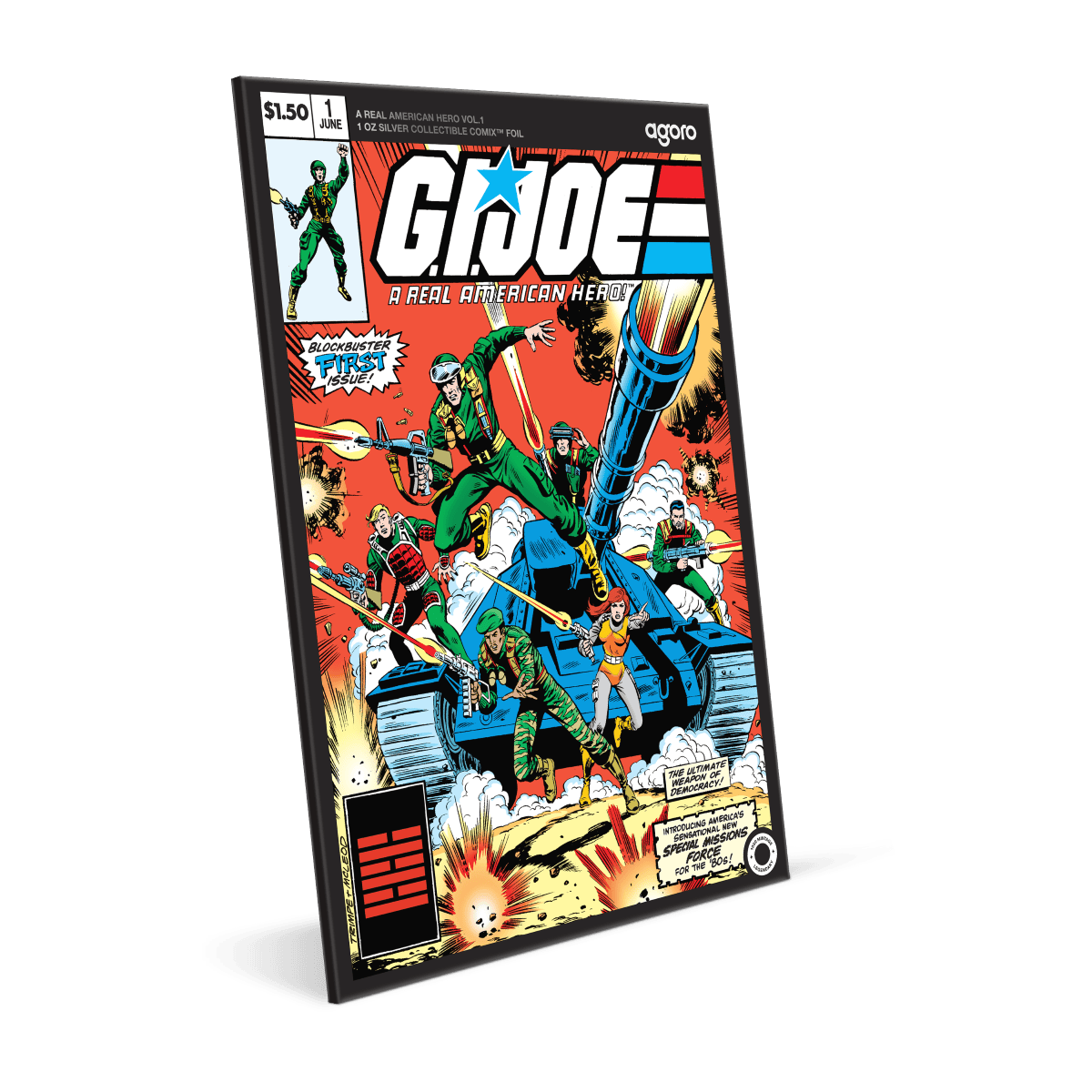 G.I. Joe comic book cover featuring military action, soldiers, and a tank in vibrant colors, highlighting an iconic 1980s comic series.