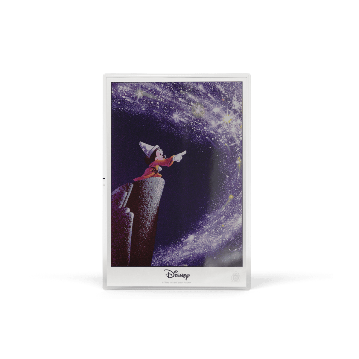 Mickey Mouse pointing at stars in galaxy, Disney collectible coin, 2023, USA.