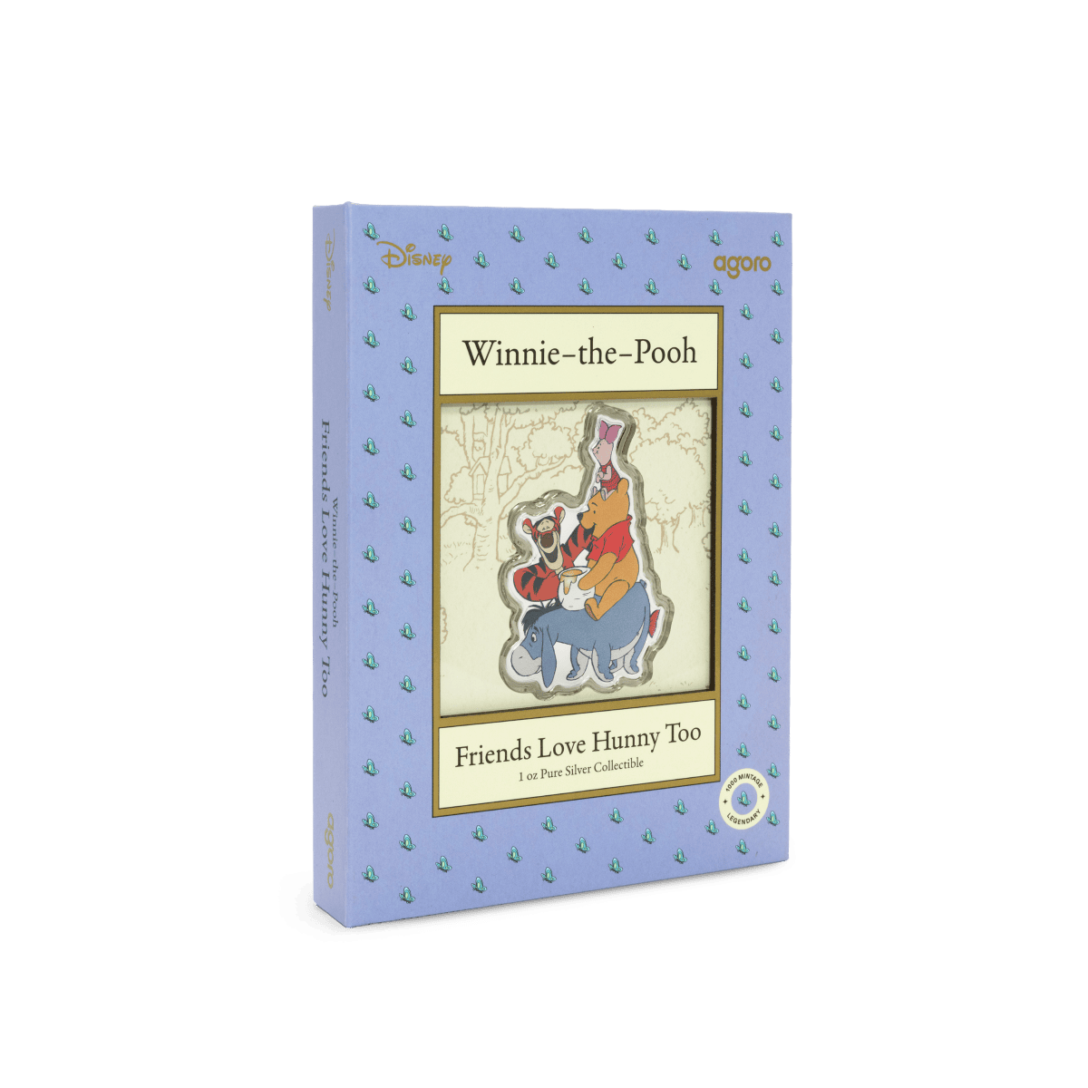Winnie-the-Pooh collectible silver coin featuring characters from Disney's Winnie the Pooh series, with colorful design and detailed artwork, perfect for fans and collectors.