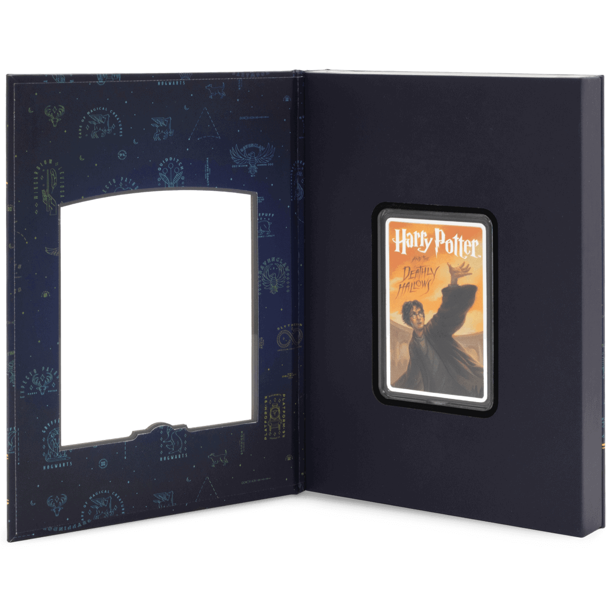2015 Niue Harry Potter Book Covers Harry Potter and the Deathly Hallows 2 oz Silver Coin GR Reserve Packaging Open. Precious metals products such as collectible coins, bars, rounds, foils. W.