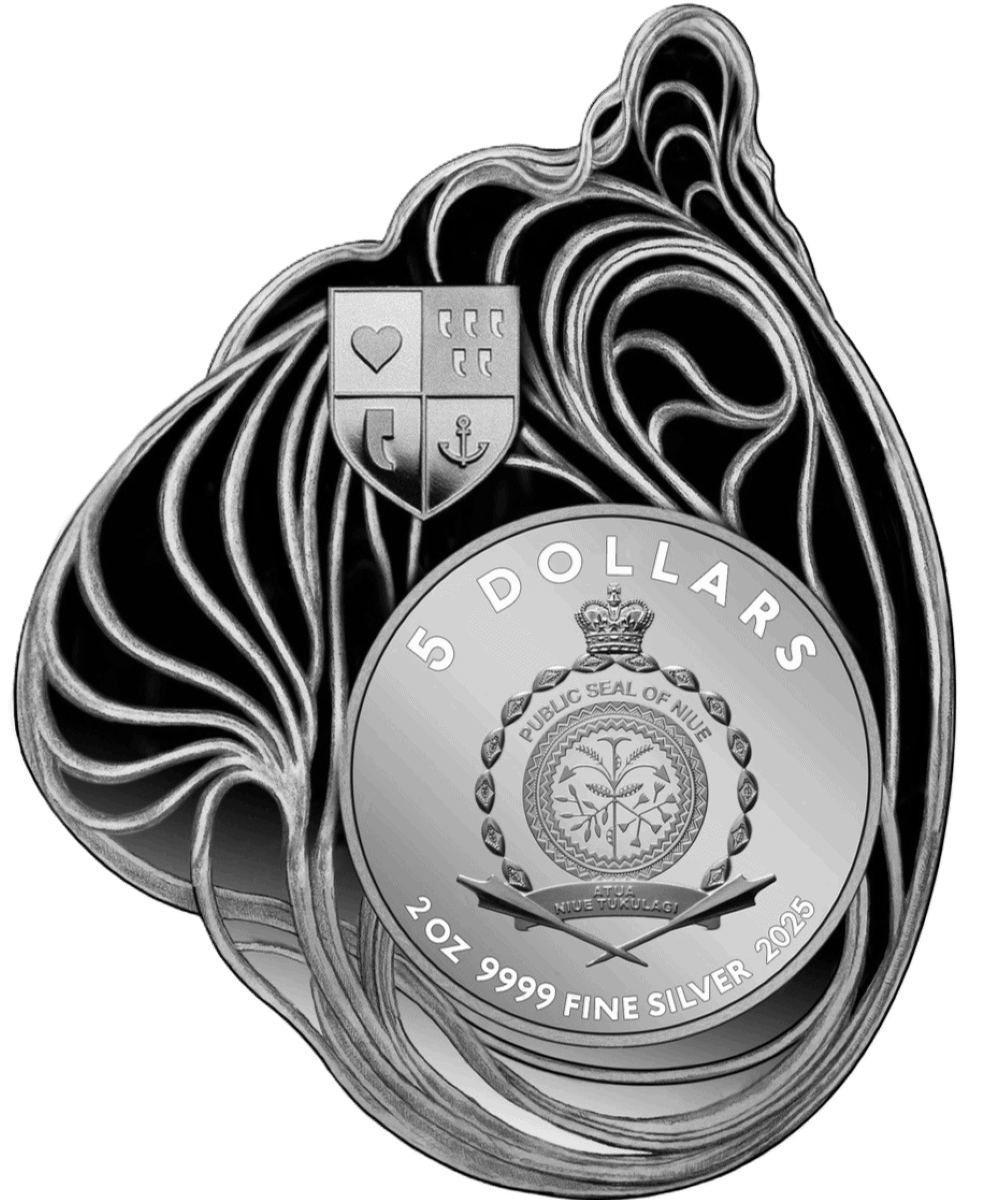 2025 Niue Liberty Prudence 250 Years USA Edition 2 oz Silver Proof Shaped Coin - Image 2